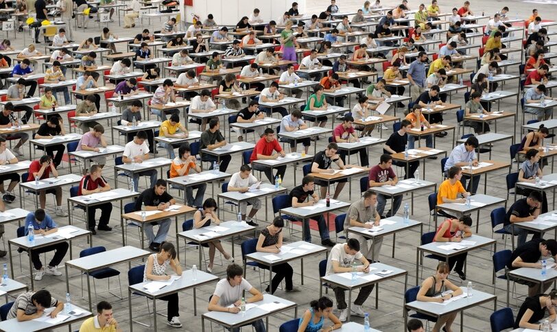 Students taking test